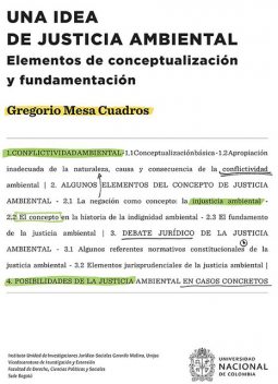 Una idea de justicia ambiental, Gregorio Mesa Cuadros