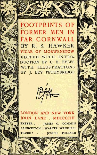 Footprints of Former Men in Far Cornwall, Robert Stephen Hawker