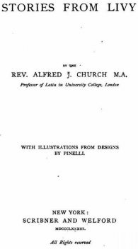 Stories From Livy, Alfred John Church
