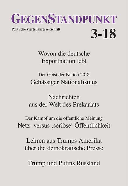 GegenStandpunkt 3–18, Gegenstandpunkt Verlag