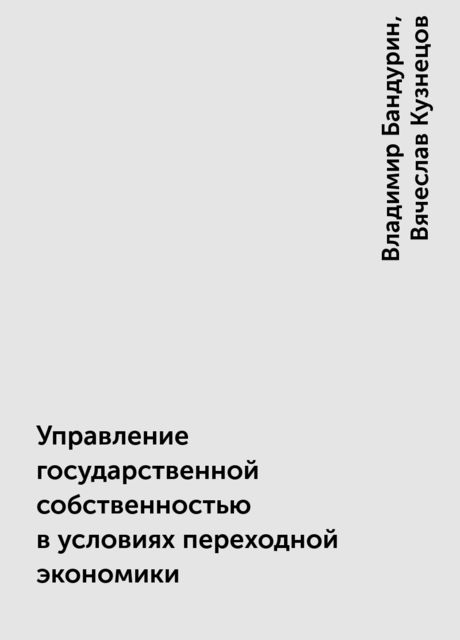 Управление государственной собственностью в условиях переходной экономики, Владимир Бандурин, Вячеслав Кузнецов
