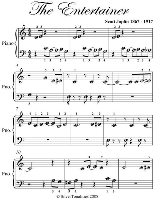 Entertainer Beginner Piano Sheet Music, Scott Joplin