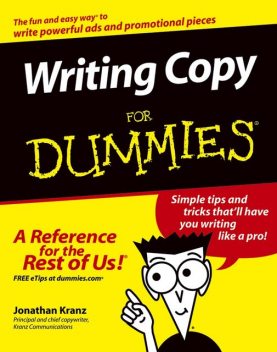 Writing Copy For Dummies, Jonathan Kranz