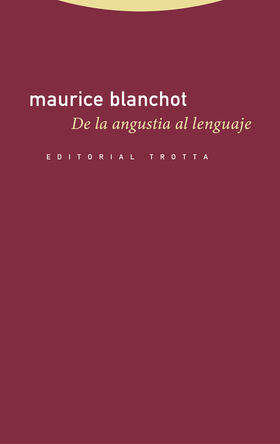 De la angustia al lenguaje, Maurice Blanchot