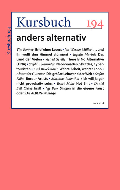 Kursbuch 194 – anders alternativ, Armin Nassehi, Peter Felixberger, Sven Murmann