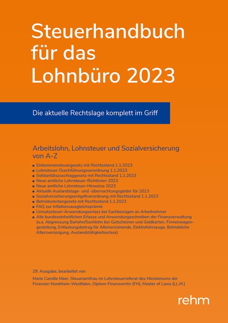 Steuerhandbuch für das Lohnbüro 2023 (E-Book EPUB), Marie Camille Meer