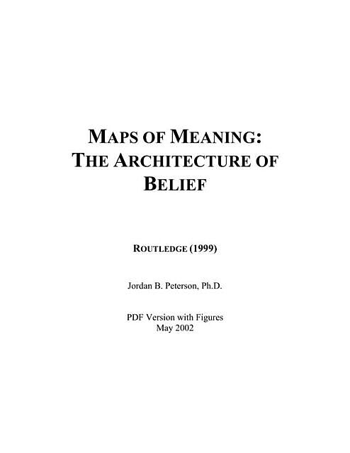 ‘Maps of Meaning’ (English original; Russian translation), Jordan B. Peterson