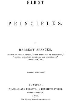 First principles, Herbert Spencer