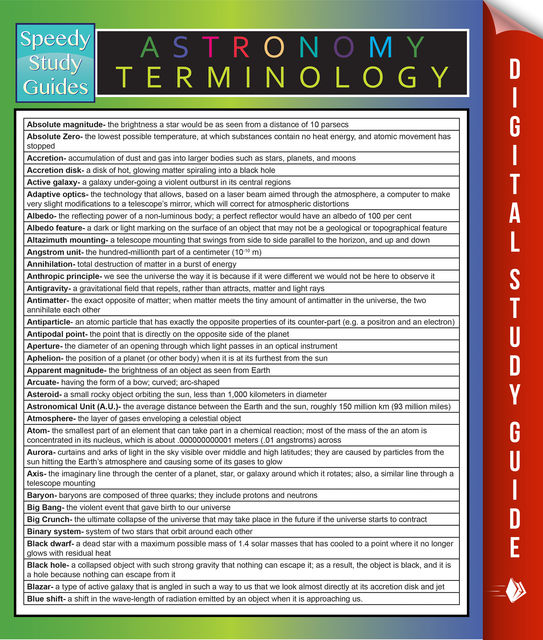 Astronomy Terminology, Speedy Publishing