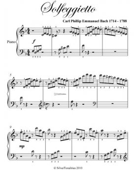 Solfeggietto Easy Piano Sheet Music, Carl Phillip Emmanuel Bach