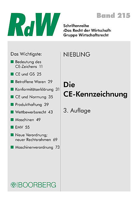 Die CE Kennzeichnung, Jürgen Niebling