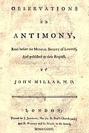 Observations on antimony Read before the Medical Society of London, and published at their request, John Millar