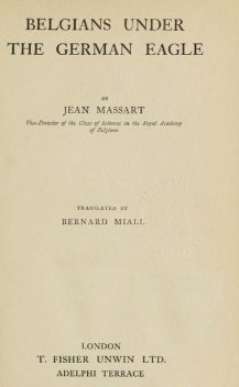 Belgians Under the German Eagle, Jean Massart