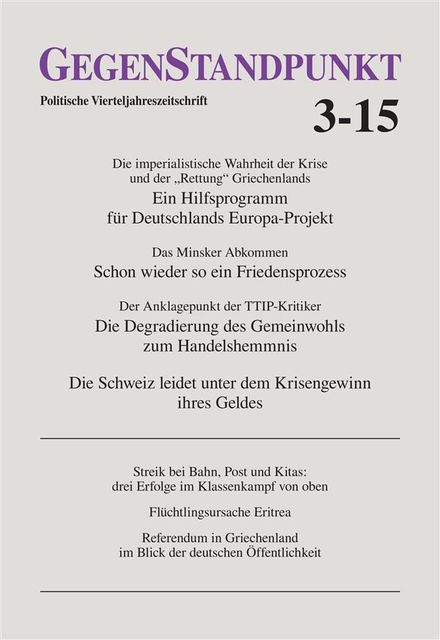 GegenStandpunkt 3–15, GegenStandpunkt Verlag München
