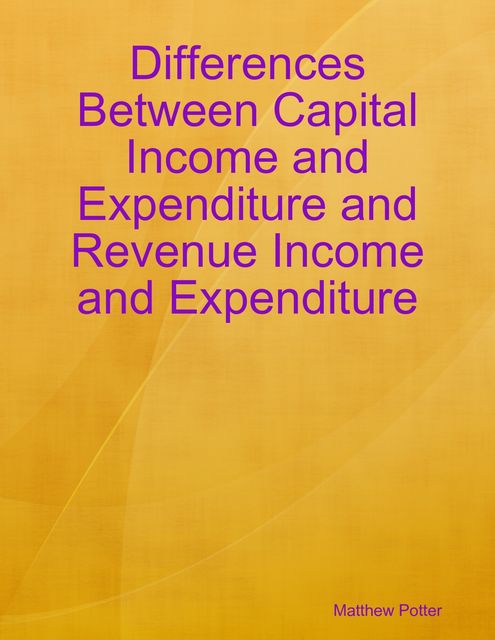 Differences Between Capital Income and Expenditure and Revenue Income and Expenditure, Matthew Potter