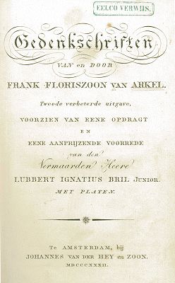 Gedenkschriften van en door Frank Floriszoon van Arkel, M.C. van Hall