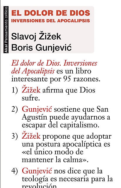 El dolor de Dios, Slavoj Zizek, Boris Gunjevic