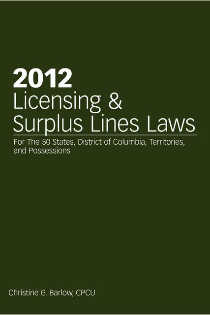 2012 Licensing & Surplus Lines, ARM, CPCU, David D.Thamann J.D.