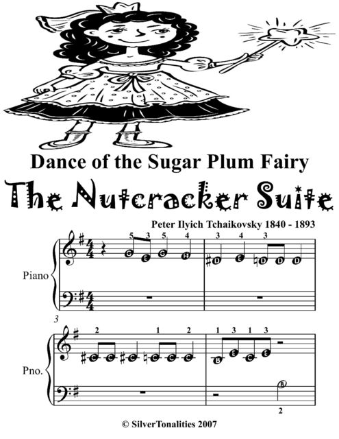 Dance of the Sugar Plum Fairy Nutcracker Suite Beginner Piano Sheet Music, Peter Ilyich Tchaikovsky