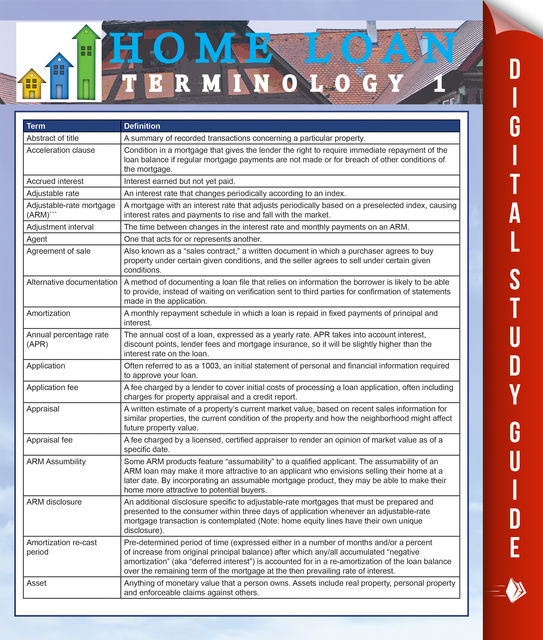 Home Loan Terminology 1, MDK Publishing