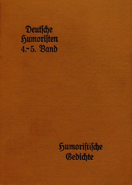 Deutsche Humoristen, 4. und 5. Band (von 8), 