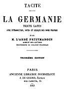 La Germanie Texte latin avec introduction, notes et lexique des noms propres, Cornelius Tacitus