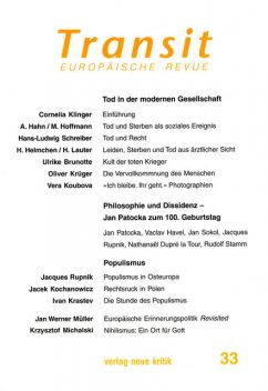 Transit 33. Europäische Revue, Cornelia Klinger, Jacques Rupnik, Hans-Ludwig Schreiber