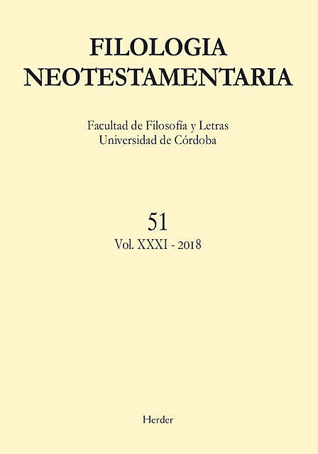 Filología Neotestamentaria 51, Varios Autores