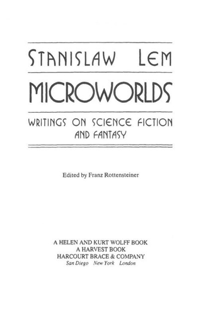 Microworlds, Stanislaw Lem