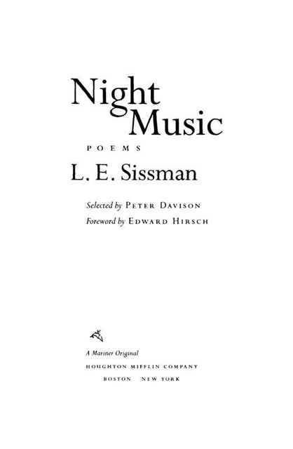 Night Music, L.E. Sissman