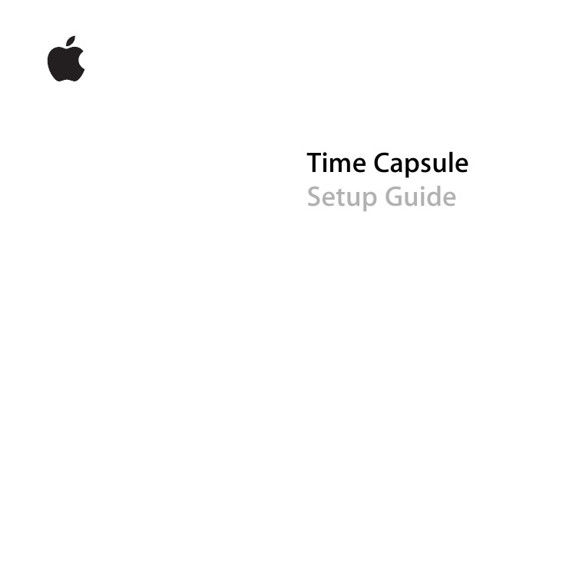 Time Capsule Setup Guide, Apple Inc.