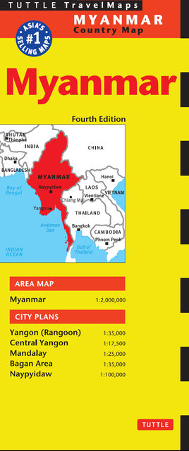Myanmar Travel Map Fourth Edition, Periplus Editions