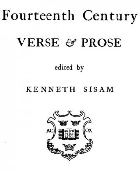 Fourteenth Century Verse & Prose, Kenneth Sisam