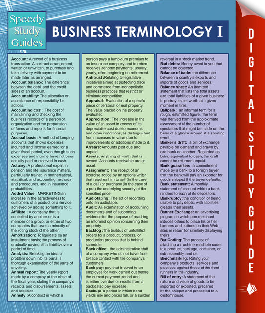 Business Terminology I (Speedy Study Guides), Speedy Publishing