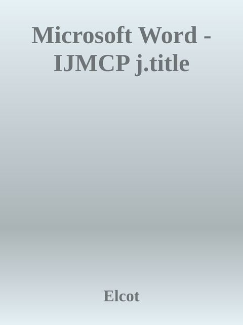 Microsoft Word – IJMCP j.title, Elcot