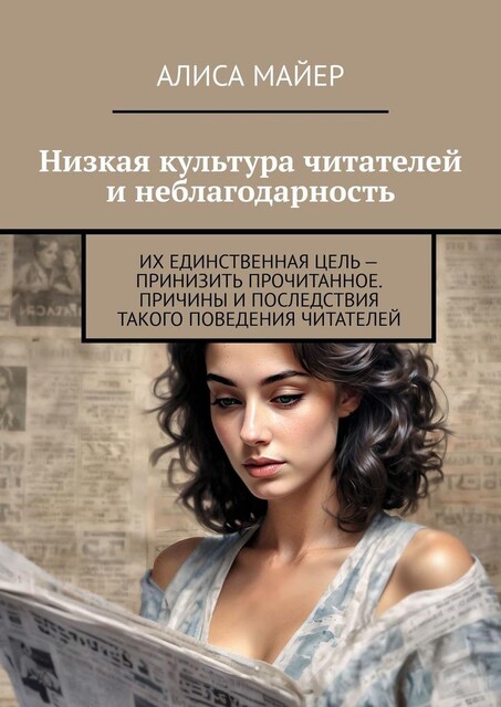 Низкая культура читателей и неблагодарность. Их единственная цель — принизить прочитанное. Причины и последствия такого поведения читателей, Алиса Майер