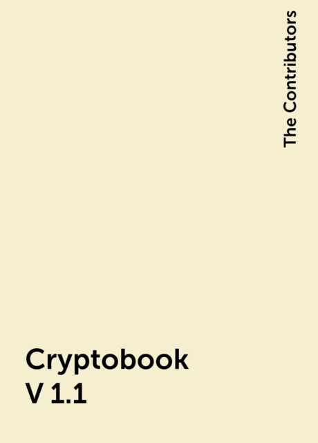 Cryptobook V 1.1, The Contributors