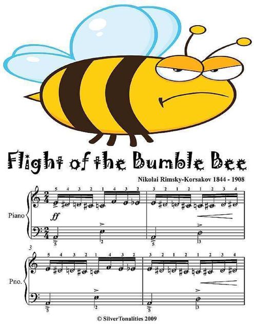 Flight of the Bumble Bee Easy Piano Sheet Music, Nikolai Rimsky Korsakov
