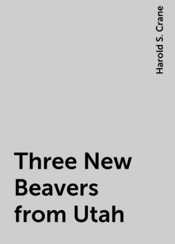 Three New Beavers from Utah, Harold S. Crane