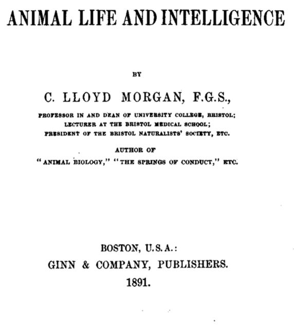 Animal Life and Intelligence, C. Lloyd Morgan