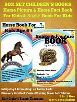 Box Set Children's Books: Horse Picture & Horse Fact Book For Kids & Snake Book For Kids, Kate Cruise