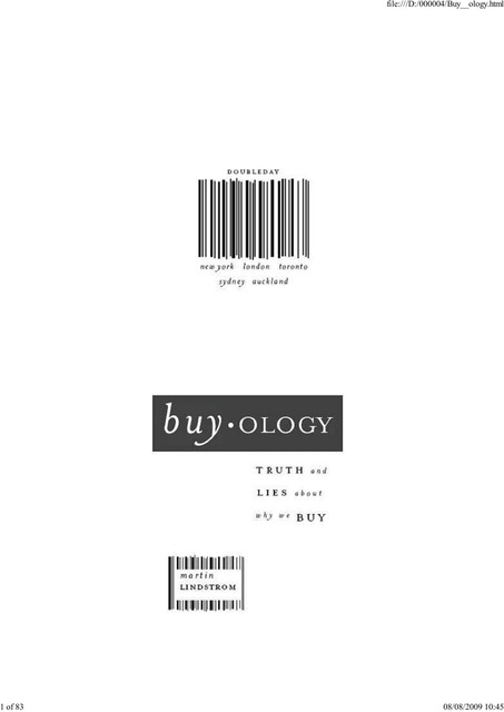 Buyology – Truth and Lies About Why We Buy, Martin Lindstrom
