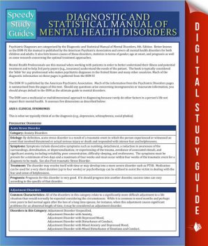 Diagnostic and Statistical Manual of Mental Health Disorders, Speedy Publishing
