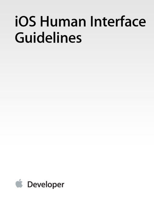 iOS Human Interface Guidelines, Apple Inc.