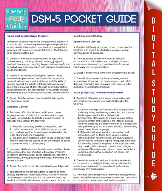 DSM-5 Pocket Guide (Speedy Study Guides), Speedy Publishing