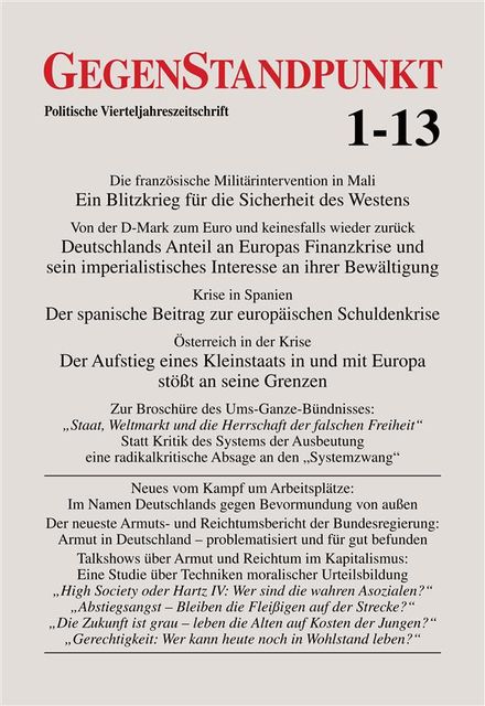 GegenStandpunkt 1–13, GegenStandpunkt Verlag München
