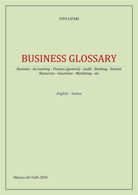 Business Glossary, VITO LIPARI