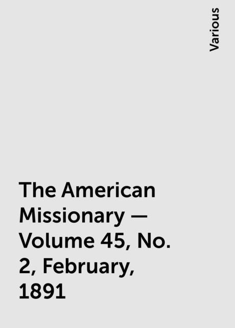 The American Missionary — Volume 45, No. 2, February, 1891, Various