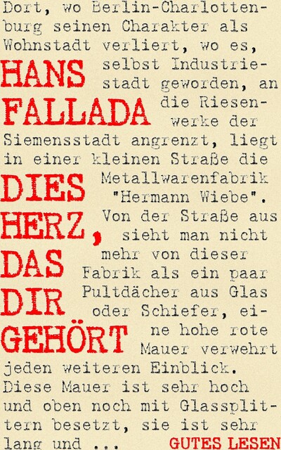 Dies Herz, das dir gehört, Hans Fallada