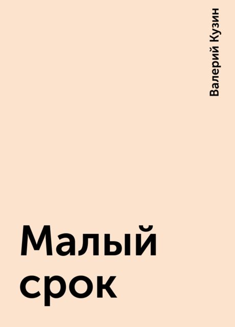 Малый срок, Валерий Кузин